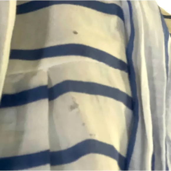 Zara Striped Cotton/silk blend skirt wrap waist small with flaw - Picture 7 of 8